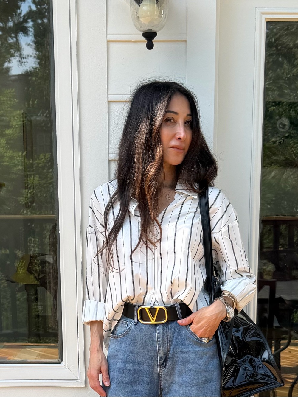 Striped Button-Down Shirt - Picture 2 of 5
